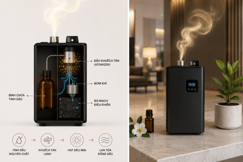 Máy khuếch tán tinh dầu airomuse cao cấp